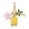 Rack Plating Brass Cubic Zirconia Summer European Dangle Charms X-KK-P287-01B-G-1