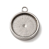 201 Stainless Steel Pendant Cabochon Settings STAS-D379-04E-P-1
