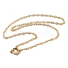 304 Stainless Steel Cable Chain Necklaces with Spring Ring Clasps for Women NJEW-Z091-15G-4