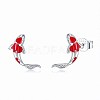 Rhodium Plated 925 Sterling Silver Stud Earrings STER-BB72115-7