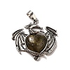 Natural Labradorite Heart Pendants KK-K331-01AS-04-2