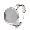 Flower 304 Stainless Steel Cuff Ring Components STAS-P454-05D-P-1