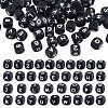 108 Pcs White Cube Silicone Beads Letter Number Square Dice Alphabet Beads with 2mm Hole Spacer Loose Letter Beads for Bracelet Necklace Jewelry Making JX438B-1