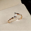 Real 18K Gold Plated Brass Cubic Zirconia Cuff Rings RJEW-EE0001-024C-5