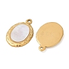 304 Stainless Steel Natural White Shell Pendants STAS-L288-04G-02-2