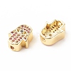 Rack Plating Brass Cubic Zirconia Beads KK-B051-03G-3