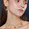 Golden Metal Enlaced Plating Acrylic Pendants PALLOY-AB00032-5