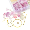DIY Leaf & Flower Glass Earrings Jewelry Making Kits DIY-FS0007-06-3