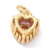 Real 18K Gold Plated Brass Inlaid Cubic Zirconia Charms ZIRC-L100-074G-4