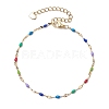 304 Stainless Steel Enamel Link Chains Bracelets for Women BJEW-JB10326-1