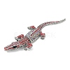 Alloy Rhinestones Alligator Brooches JEWB-S022-07A-2