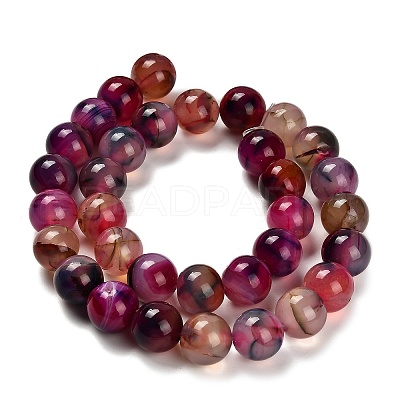 Dyed Natural Agate Beads Strands G-G203-10J-12mm-1