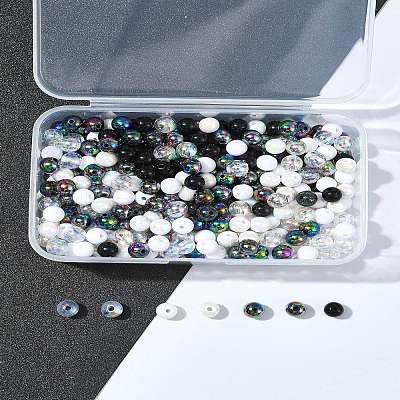 350Pcs 7 Colors Transparent & Opaque Acrylic Beads MACR-FS0001-82-1