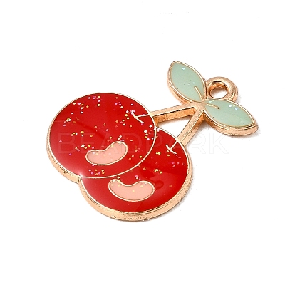 Sequins Alloy Red Enamel Pendants ENAM-I065-01KCG-01-1
