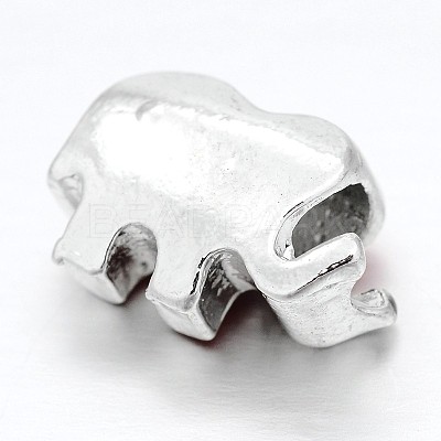 Large Hole Elephant Alloy Enamel European Beads MPDL-L012-04D-1