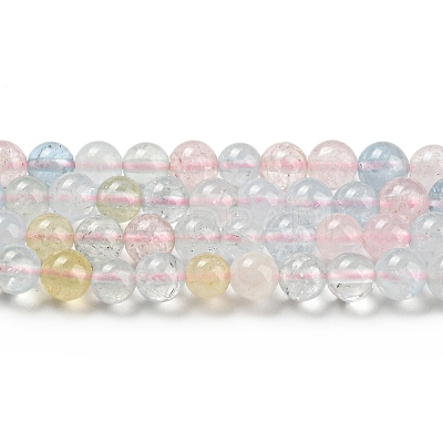 Natural Morganite Beads Strands G-P503-4MM-02-1