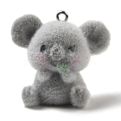 Flocky Resin Pendants LS-RESI-E059-04D-1