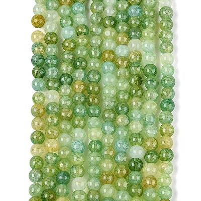 Ombre Effect Dyed Crackle Glass Beads Strands GLAA-Q106-01A-B03-1