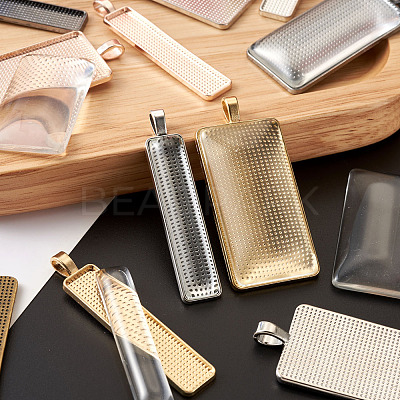 DIY Rectangular Pendant Making Kits DIY-TA0008-91-1