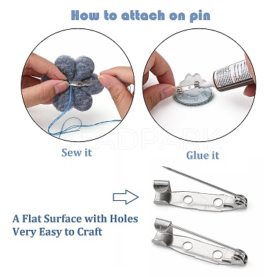 Tarnish Resistant 201 Stainless Steel Brooch Pin Back Safety Catch Bar Pins STAS-S117-021B-1
