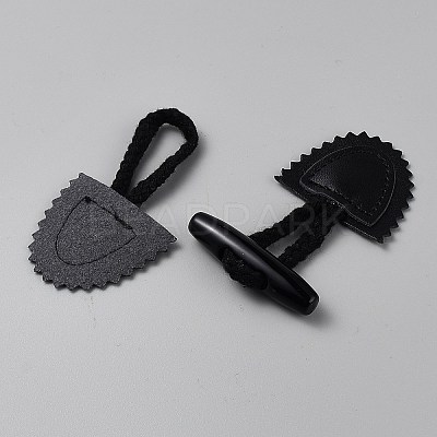 Leather Sew on Coat Tab Closures AJEW-WH20048-10-1