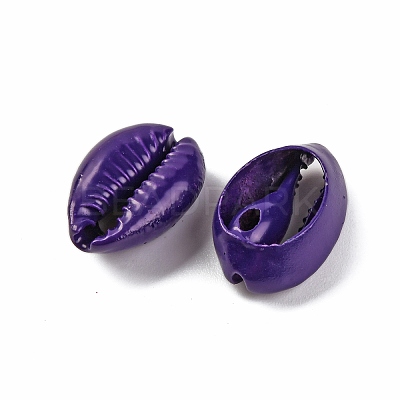 Baking Paint Cowrie Shell Beads SSHEL-M023-01O-1