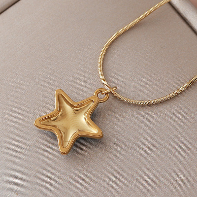 Vintage Ocean 304 Stainless Steel Enamel Starfish Pendant Necklaces for Women FT5866-1