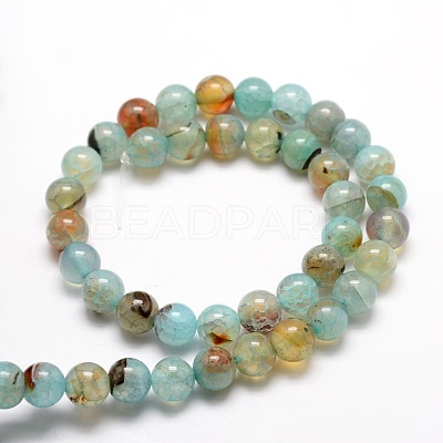 Dyed Natural Agate Round Beads Strands G-E321A-14mm-02-1