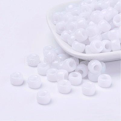 Opaque Acrylic European Large Hole Beads PL338-1-1