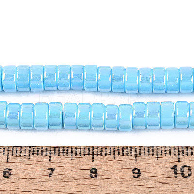AB Color Plated Opaque Glass Beads Strands GLAA-T026-3x6mm-P06-1