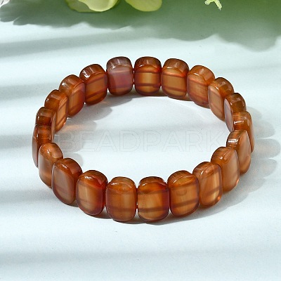 Natural Carnelian Beaded Stretch Bracelets for Women Men BJEW-D461-02F-1