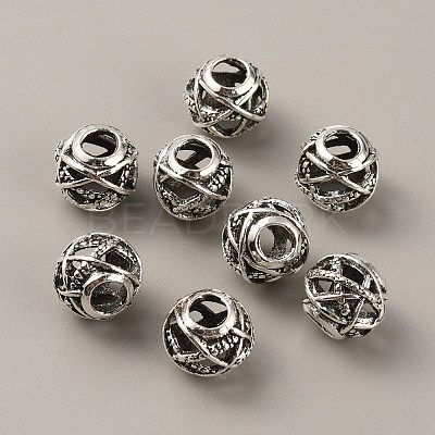 Tibetan Style Alloy European Beads FIND-TAC0002-065E-01-1