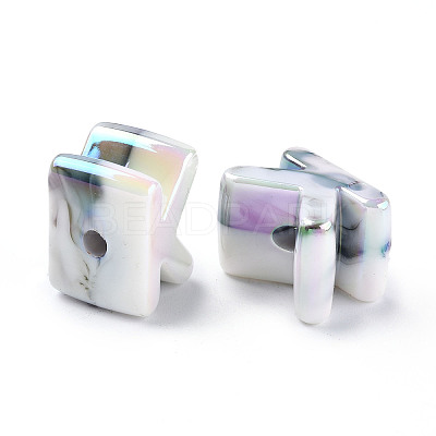Opaque Rainbow Iridescent Acrylic Beads OACR-P010-23A-1