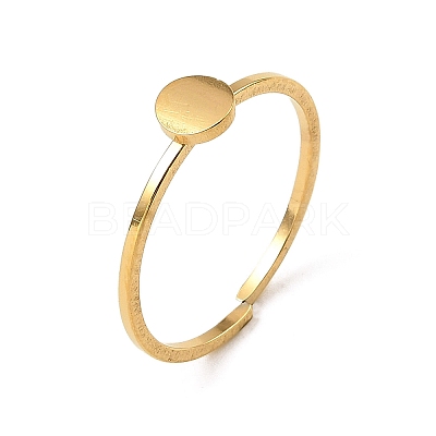 304 Stainless Steel Adjustable Open Cuff Rings RJEW-Q806-01G-06-1