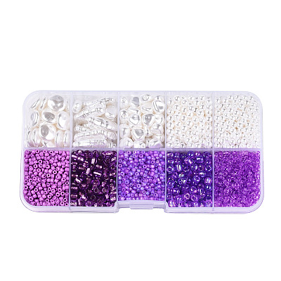DIY 10 Style ABS & Acrylic Beads Jewelry Making Finding Kit DIY-N0012-05F-1