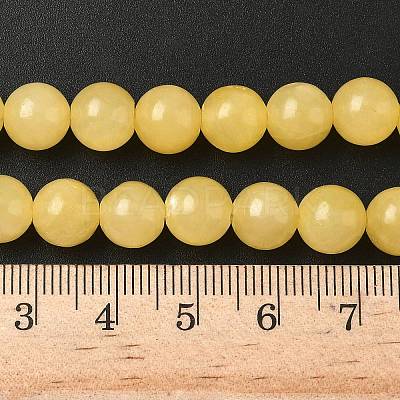 Natural Yellow Jade Bead Strands G-K121-01-8mm-1