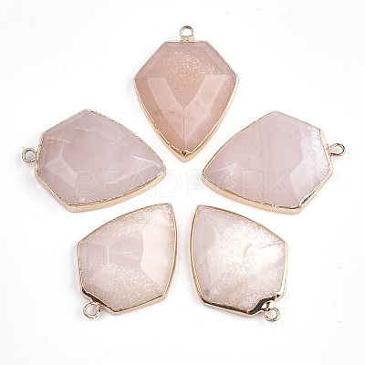 Electroplate Natural Pink Aventurine Pendants G-S344-20E-1