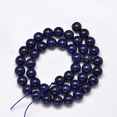 Dyed Natural Lapis Lazuli Round Bead Strands X-G-M290-8mm-AA-1