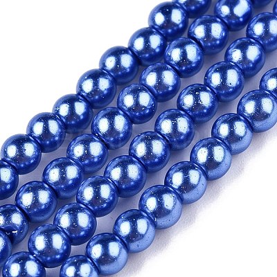 Baking Paint Glass Pearl Bead Strands X-HY-Q003-3mm-28-1