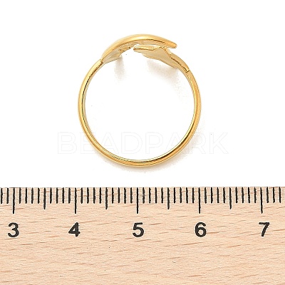Star Moon 304 Stainless Steel Cuff Rings for Women RJEW-U039-02G-1
