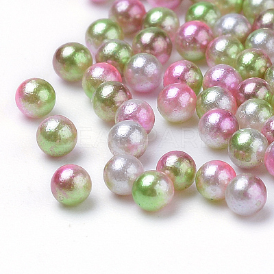 Rainbow Acrylic Imitation Pearl Beads OACR-R065-3mm-08-1