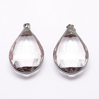 Faceted Glass Big Pendants GLAA-G025-02-1