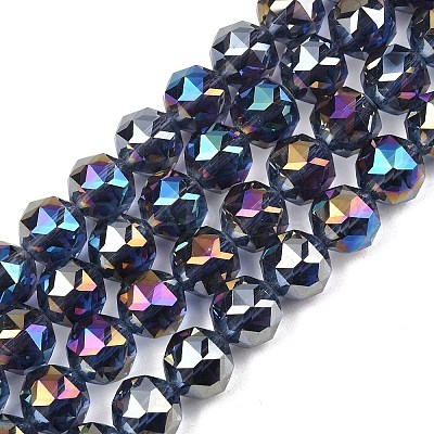 Transparent Electroplate Glass Beads Strands EGLA-N002-34C-B17-1