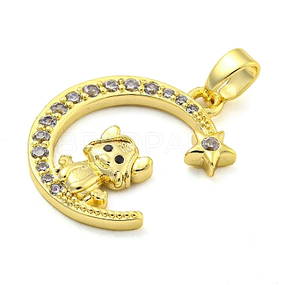 Brass Micro Pave Clear Cubic Zirconia Pendants FIND-Z044-03K-1