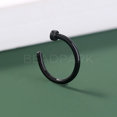304 Stainless Steel Flat Round Cuff Hoop Nose Rings WG9BB1A-05-1