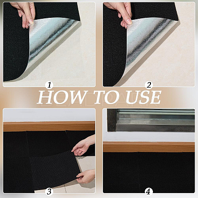 12Pcs Square Self-adhesion Polyester Carpet Tape DIY-CN0003-45B-1