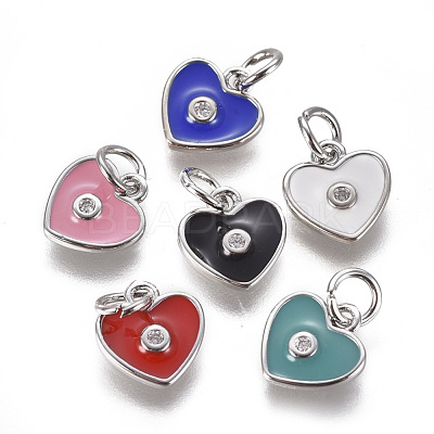 Brass Micro Pave Cubic Zirconia Pendants ZIRC-I026-06P-1