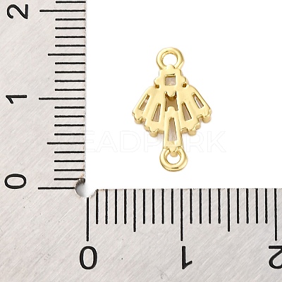 Brass Clear Cubic Zirconia Connector Charms/Links FIND-L019-07G-02-1