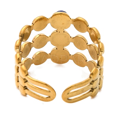 Natural Tiger Eye Finger Rings RJEW-Q822-44G-02-1