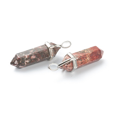 Natural Red Agate Pointed Pendants G-M378-01P-A22-1